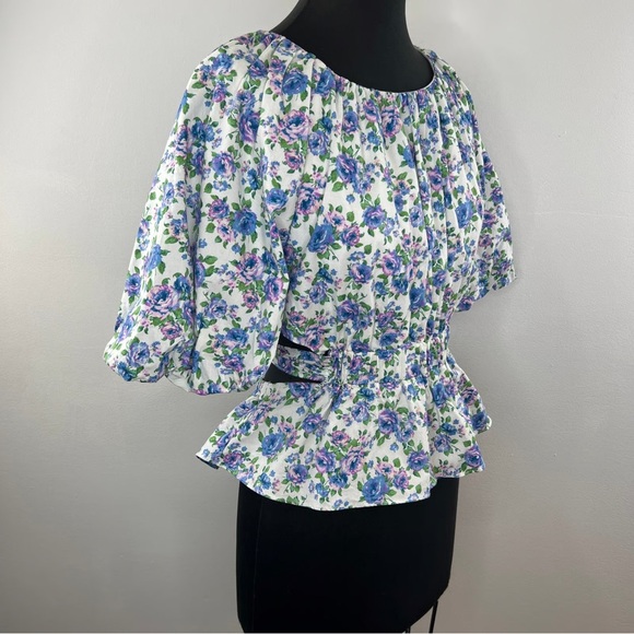 TALULAH Vibrant Floral Blouse with Puff Sleeves size Small - Picture 3 of 10